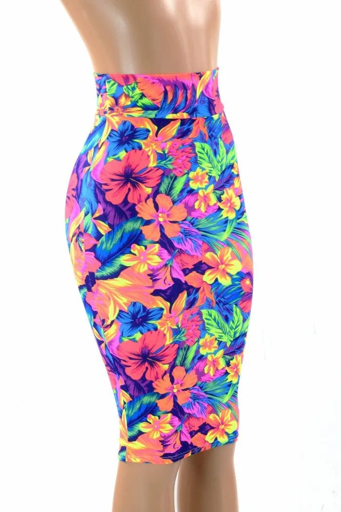 Tahitian Floral Pencil Skirt