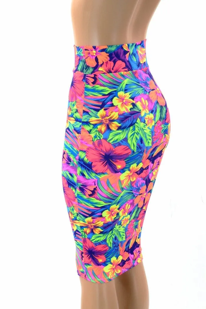 Tahitian Floral Pencil Skirt