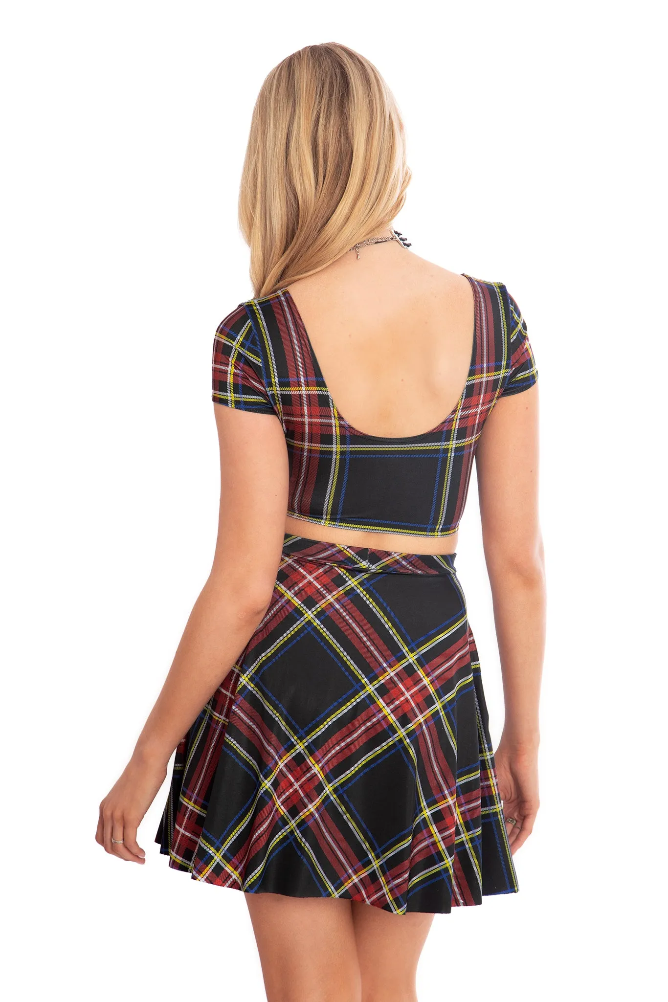 Tartan Old School Shiny Pocket A-Line Skirt