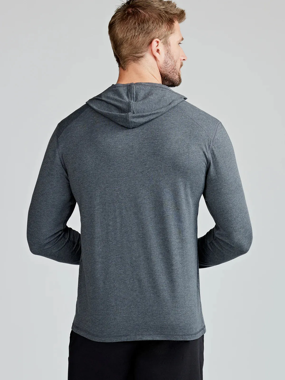 tasc Performance Men's Carrollton Lightweight Hoodie in Iron Heather