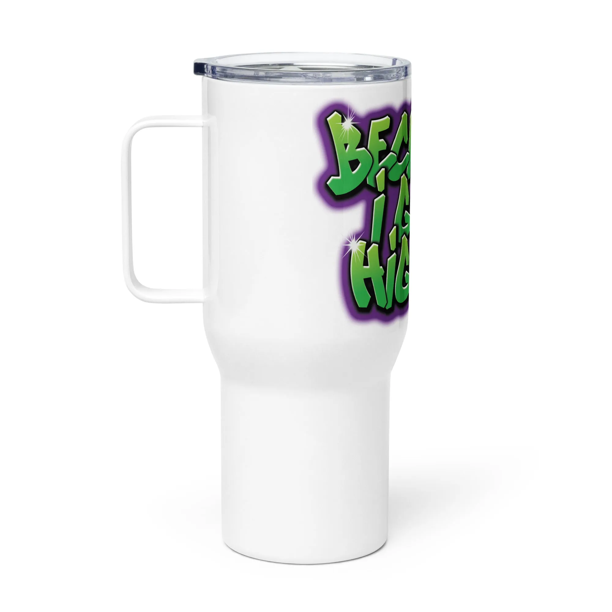 Urban Graffiti Style "Because I Got High" Insulated Mug - Perfect for Stoners