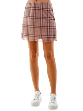 Women's Plaid Skirt,Light Pink