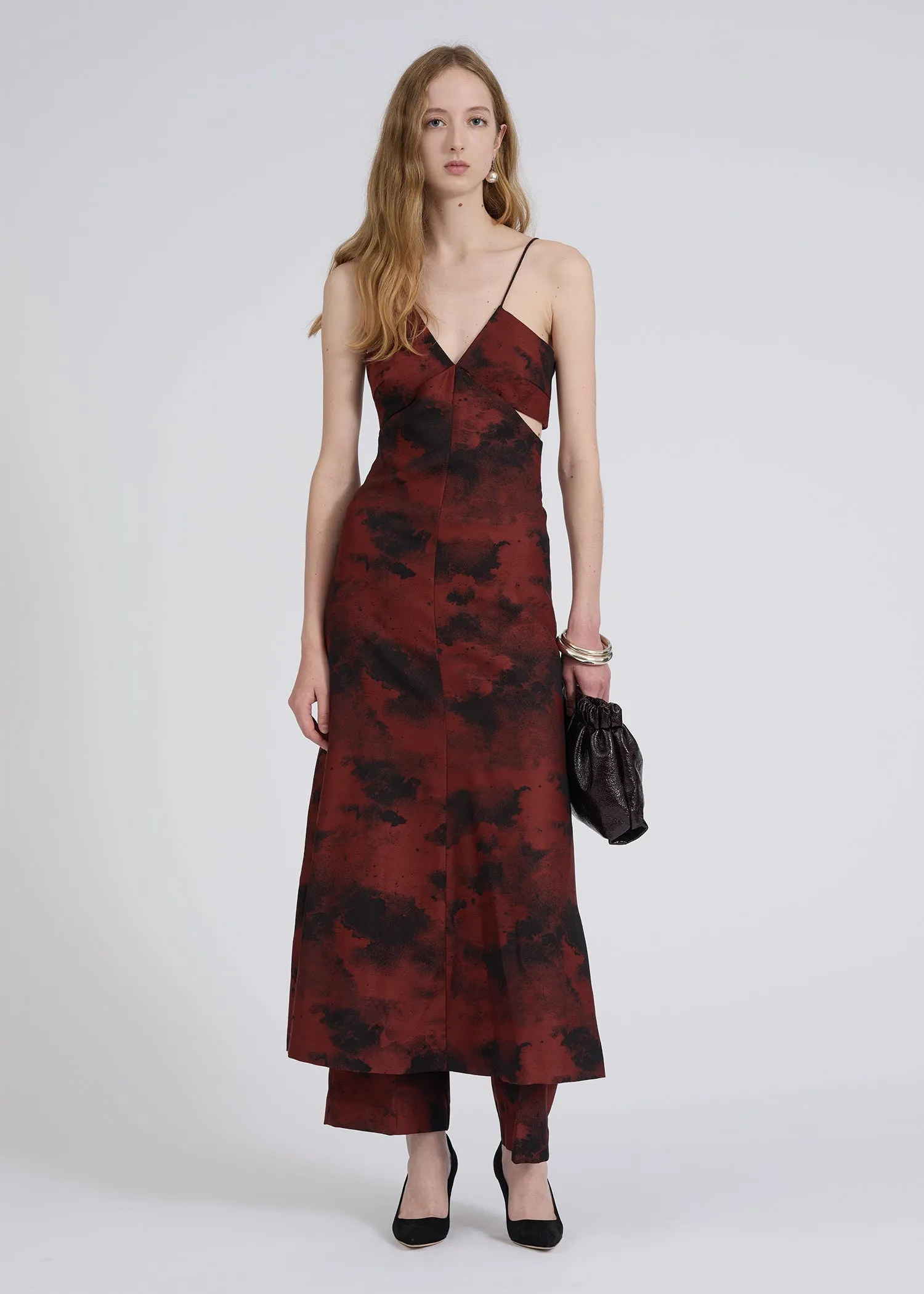 Wool Jacquard Aquilone Strap Dress